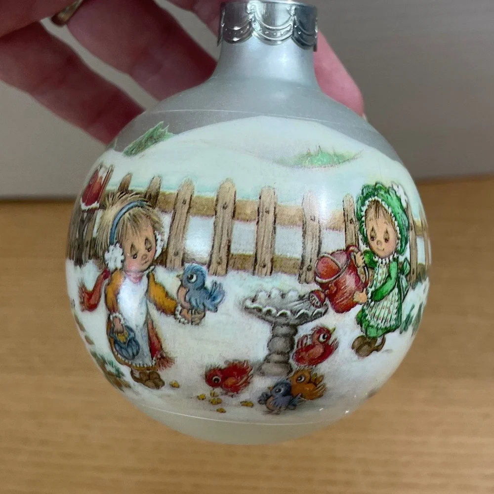 Set of 8 Vintage Christmas Ornaments Shiny Brite Satin Sheen Hallmark Made USA